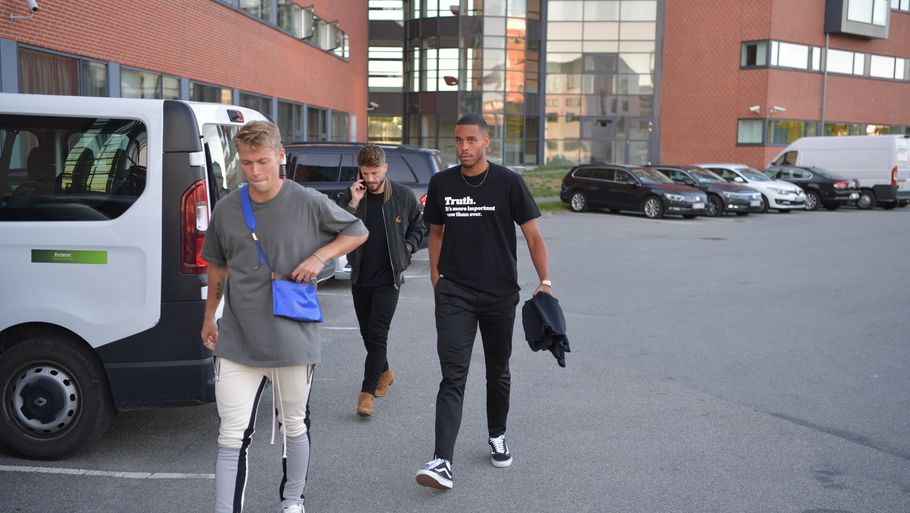Viktor Fischer, Mathias Zanka Jørgensen og Lasse Schöne inden spillernes møde i går. Foto: Anthon Unger