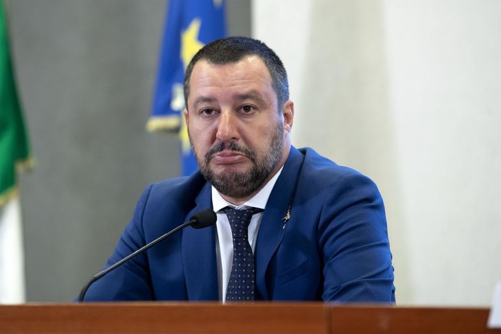 Den italienske indenrigsminister Matteo Salvini fra det højreorienterede Lega Nord-parti. Foto: Massimo Percossi/ANSA via AP