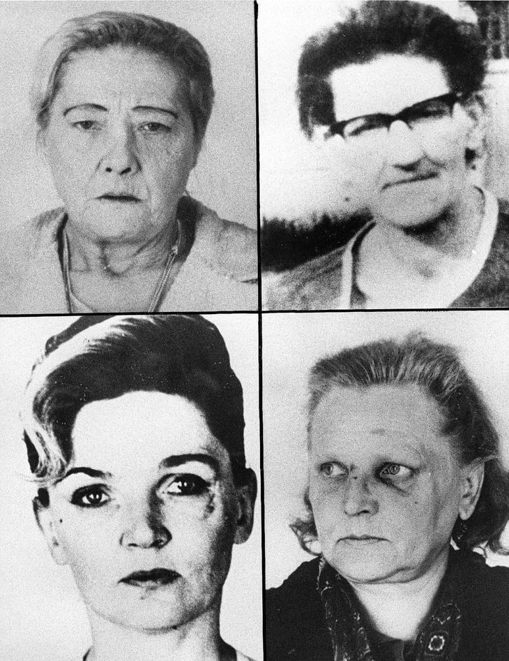 Honkas fire ofre: Frieda Roblick, Anna Beuschel, Gertrud Braeuer og Ruth Schult. Foto: AP 