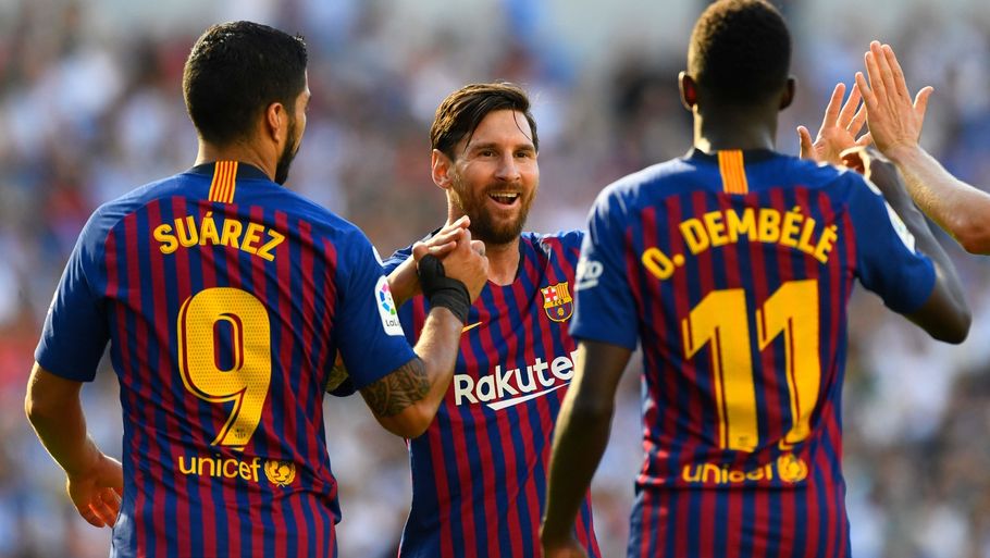 FC Barcelonas offensiv er god - og dyr! Spørgsmålet er, om den er for dyr...? Foto: Gabriel Bouys/AFP
