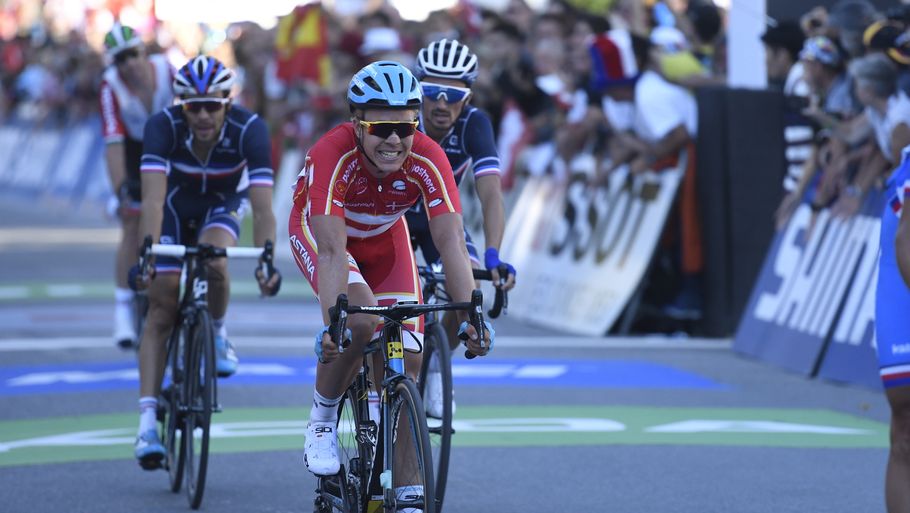 Michael Valgren blev nummer syv ved VM. Alejandro Valverde vandt endelig. Foto: Tariq Mikkel Khan