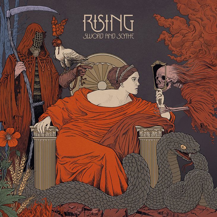 Coveret til Risings fjerde album, 'Sword and Scythe', som er produceret af Jacob Bredahl i jyske Dead Rat Studio.