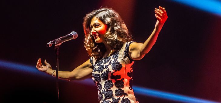 Alexandra fremførte 'Wash Me Away' for første gang under et show i Malmö Arena i lørdags. Foto: Ritzau Scanpix 