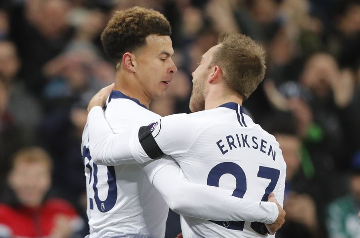 Dele Alli takker Christian Eriksen for oplægget, og Tottenham havde generelt meget at takke danskeren for. Foto: AP