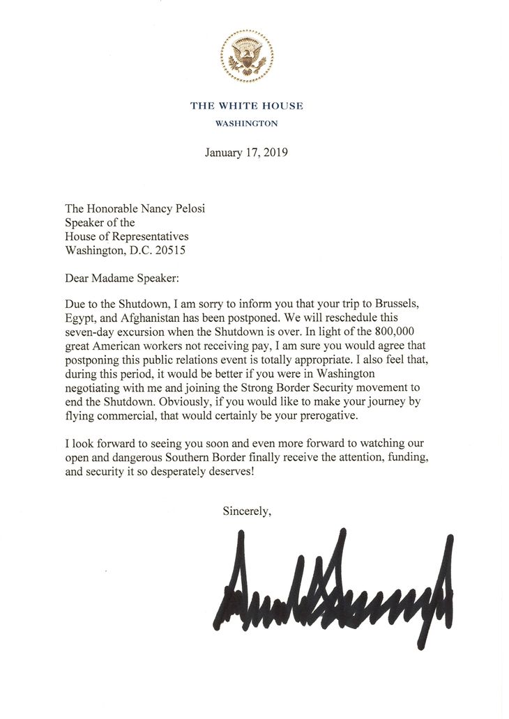 Donald Trumps brev til Nancy Pelosi er offentliggjort. Foto: Reuters
