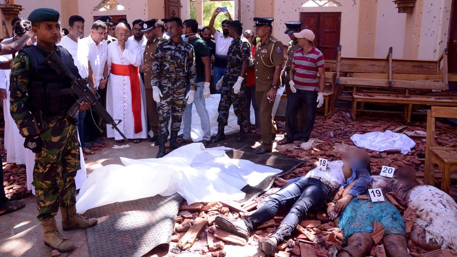 Terror-angrebet på Sri Lanka, der blandt andet var rettet mod kirker, nævnes i rapporten om forfølgelse af kristne. Foto: Ritzau Scanpix