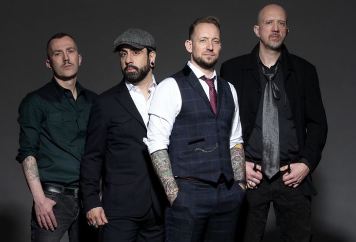 Volbeat blev dannet i København i 2001 og består af Michael Poulsen, Jon Larsen, Rob Caggiano og Kaspar Boye Larsen. Foto: Universel