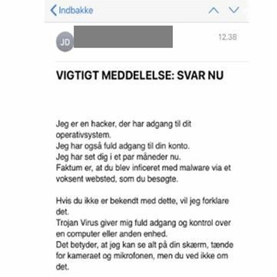 Politi Svar IKKE på denne mail billede