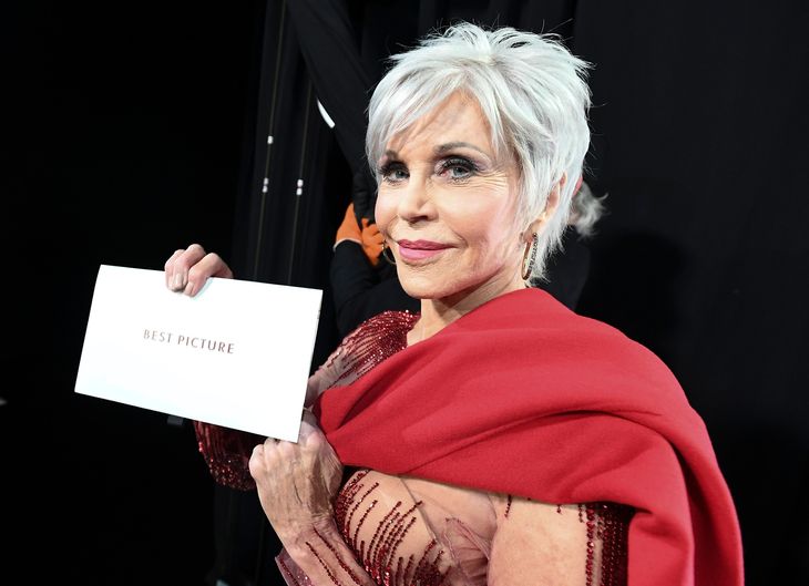 Jane Fonda, da hun skulle uddele prisen for bedste film. Foto: RICHARD HARBAUGH/Ritzau Scanpix