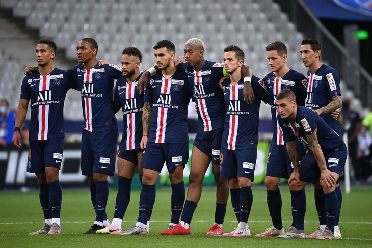 PSG-spillerne under straffesparkskonkurrencen. Foto: Franck Fife/AFP/Ritzau Scanpix