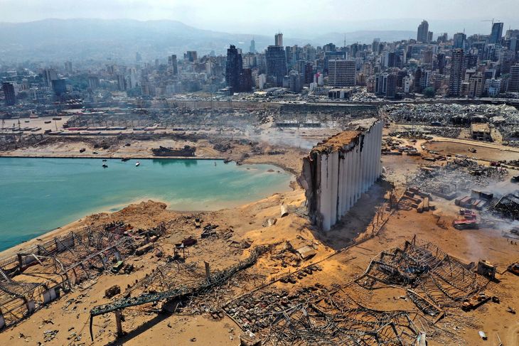 Store dele af Beirut er jævnet med jorden efter den enorme eksplosion. Foto: Ritzau Scanpix
