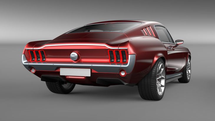 De klassiske linjer fra en 1960'er Ford Mustang repræsenterer selve den amerikanske kultur, mener skaberen af denne bil. Foto: PR