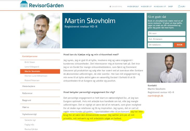 På sin hjemmeside skriver Martin Skovholm, at han sætter pris på, at hans privatliv, netværk og arbejdsliv 'udgør en helhed.'