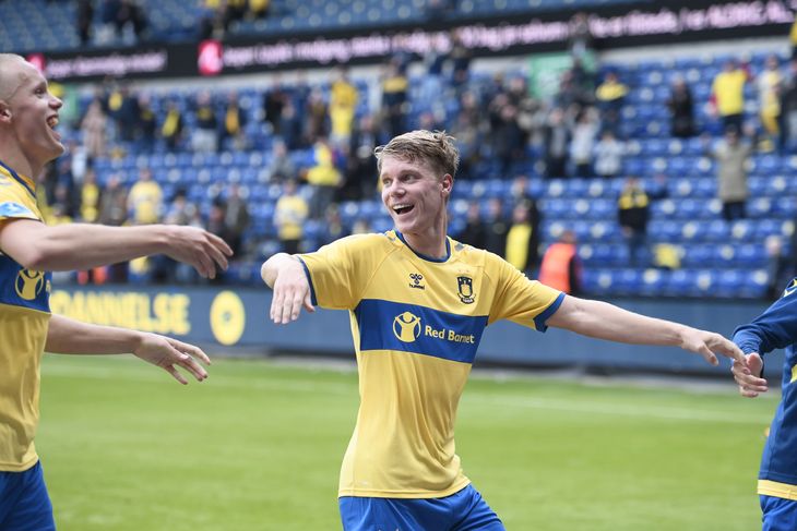 Sigurd Rosted blev matchvinder, da Brøndby vendte 0-2 til 3-2 mod FC Nordsjælland. Foto: Lars Poulsen.