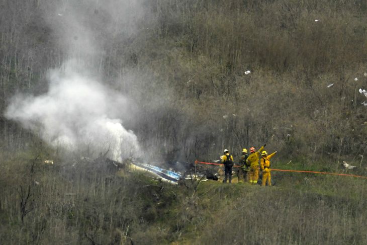 Det var i Calabasas i Californien, helikopteren med ni personer 26. januar styrtede ned. Alle ombordværende personer omkom. Foto: Mark J. Terrill/AP/Ritzau Scanpix