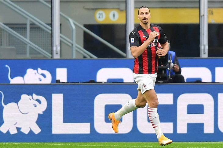 Zlatan Ibrahimovic scorede to gange for AC Milan i lørdagens 2-1-sejr over Inter. Foto: Daniele Mascolo/Reuters