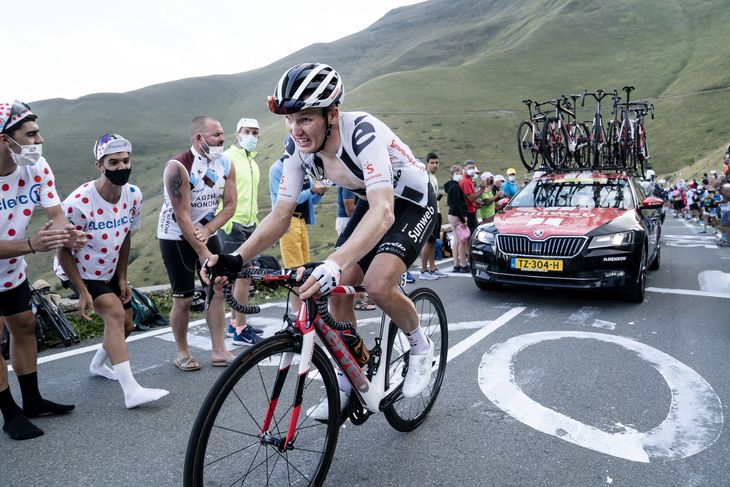 Søren Kragh Andersen fra Team Sunweb på vej op ad sidste stigning på 8. etape af årets Tour de France. Foto: Tariq Mikkel Khan.