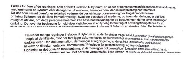 Uddrag fra rapporten om Fredericia Kommunes interne undersøgelse. Blandt andet derfor blev økonomichefen smidt hjem.