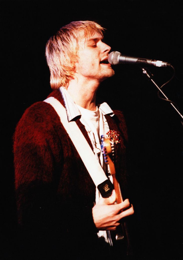 Kurt Cobain i front for Nirvana på Roskilde Festival i 1992. Foto: Thomas Wilmann