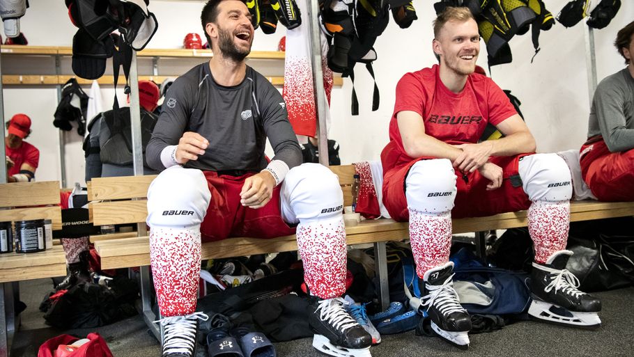 NHL-spillerne Frans Nielsen og Nikolaj Ehlers er blandt de 27 landsholdsspillere, der er samlet i OL-lejren. Foto: Nils Meilvang/Ritzau Scanpix
