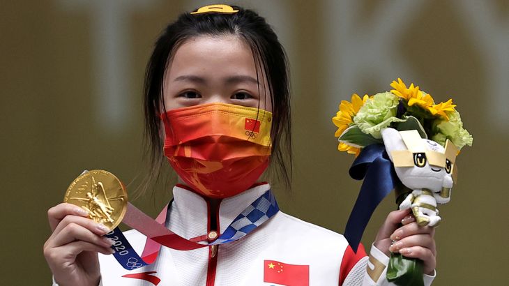 Yang Qian blev den første guldvinder ved OL i Tokyo. Foto: Ann Wang/Ritzau Scanpix