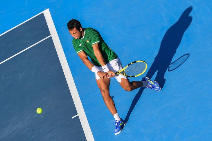  Bolivias Hugo Dellien havde ikke skyggen af chancen mod Djokovic, men han fik en stor oplevelse. Foto: Tiziana Fabi/AFP/Ritzau Scanpix