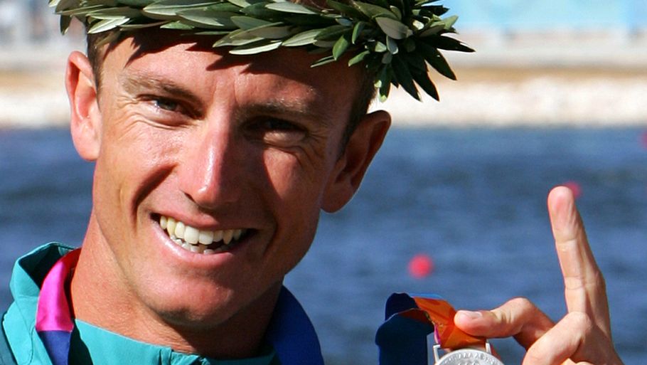 Nathan Baggaley med OL-sølv i 2004. Foto: Kin Cheung/Ritzau Scanpix
