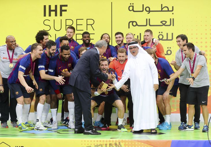 Sådan så det ud, da Barcelona vandt IHF Super Globe i 2018. Dengang blev turneringen holdt i Qatar. Foto: Noushad/Ritzau Scanpix