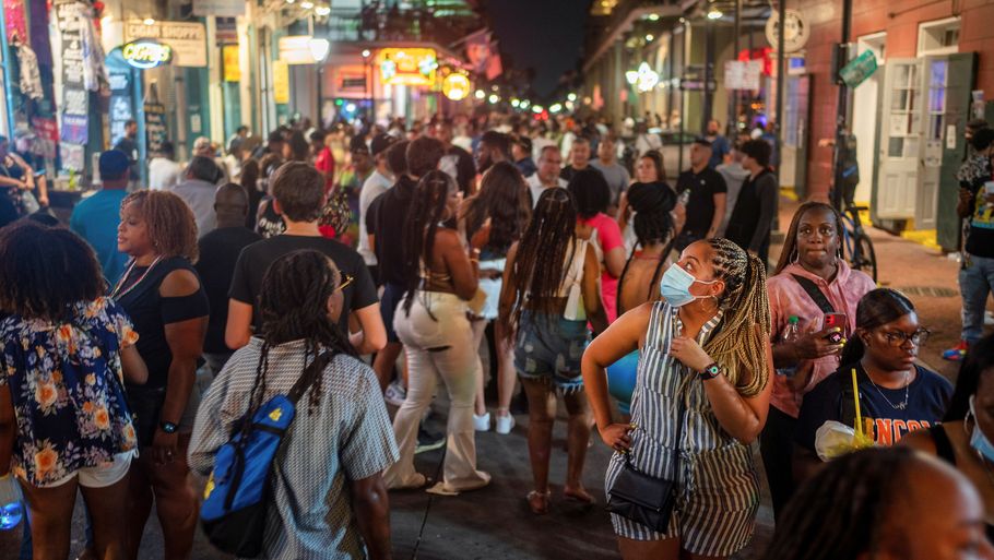 Smitten stiger lige nu voldsomt i New Orleans. Derfor er der blandt andet blevet indført krav om mundbind flere steder. Foto: Kathleen Flynn/Ritzau Scanpix