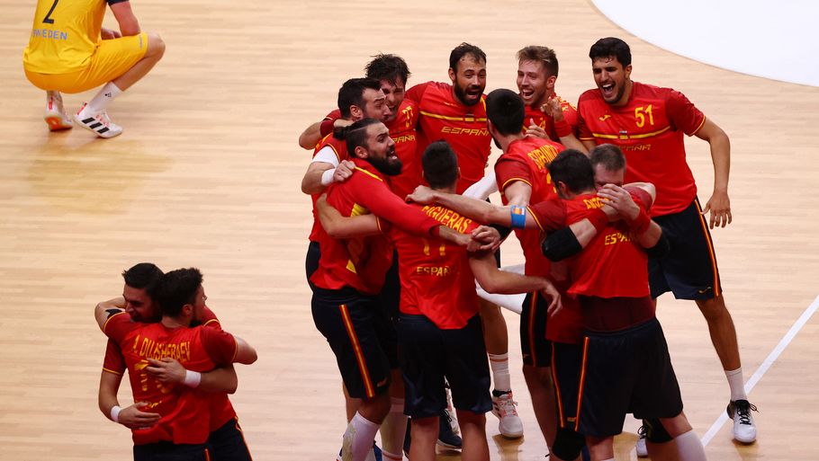 Spanien venter Danmark i en eventuel OL-semifinale. Foto: Franck Fife/Ritzau Scanpix