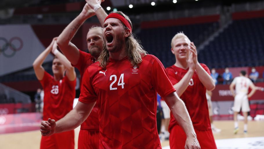 Mikkel Hansen, der scorede 12 gange, brølede glæden ud, da Danmark havde slået Spanien i OL-semifinale. Foto: Tatyana Zenkovich/Ritzau Scanpix