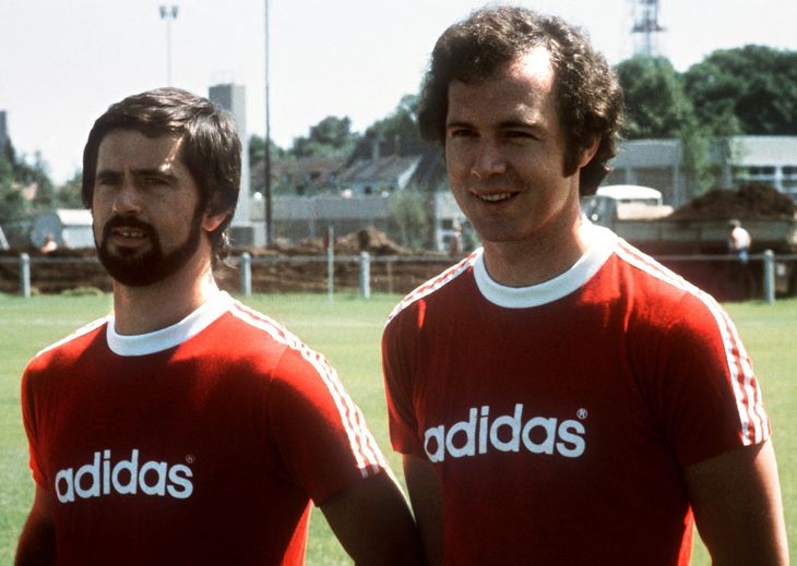 Müller og Beckenbauer i 1976. Foto: Istvan Bajzat/Ritzau Scanpix