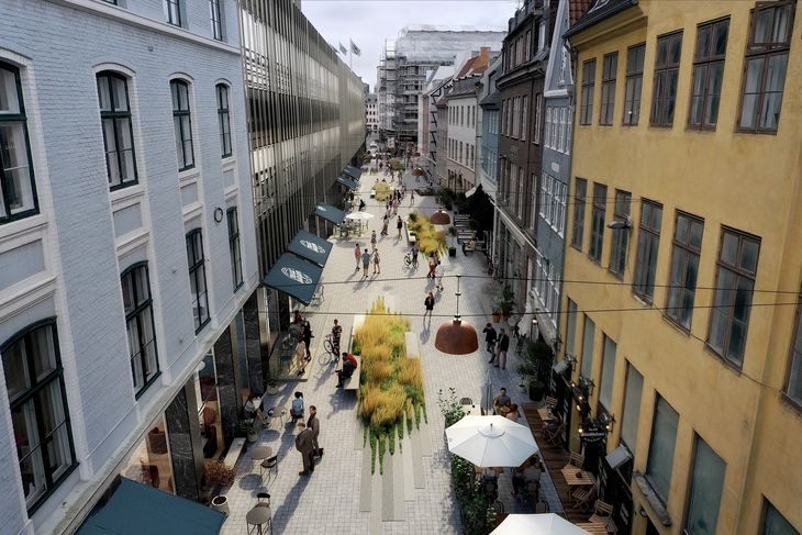 Sådan ser Remees grafiske vision for Lille Kongensgade ud. Foto: Social Works/Remee