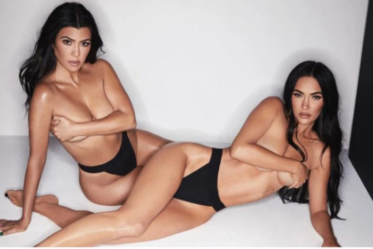 Megan Fox og Kourtney Kardashian overraskede internettet med deres frække photoshoot. Foto: SKIMS/Instagram