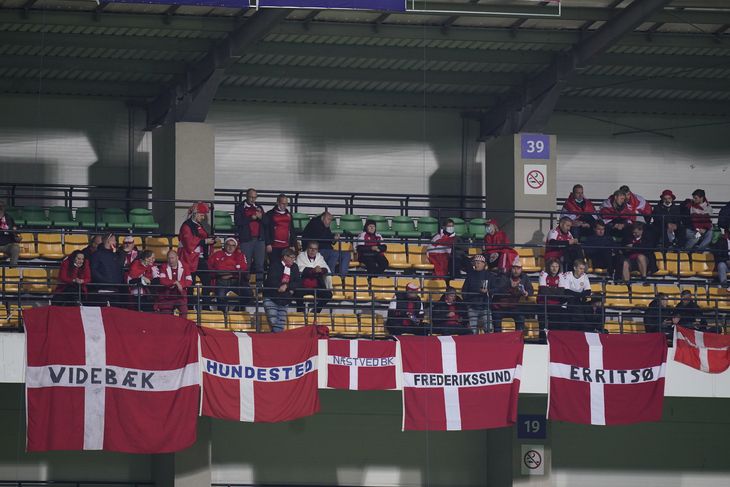 330 fans var rejst til Chisinãu for at støtte landsholdet. Foto: Liselotte Sabroe/Ritzau Scanpix.