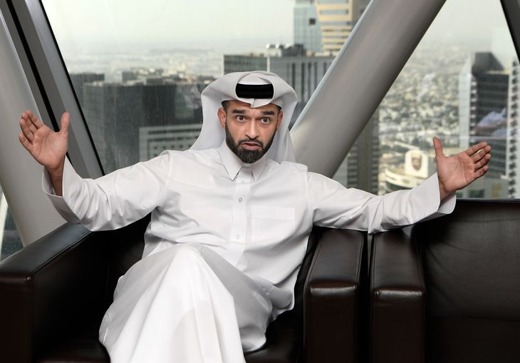 Hassan Al-Thawadi, chef for Qatar 2022, på kontoret i Dohas centrum. Foto: Lars Poulsen.  