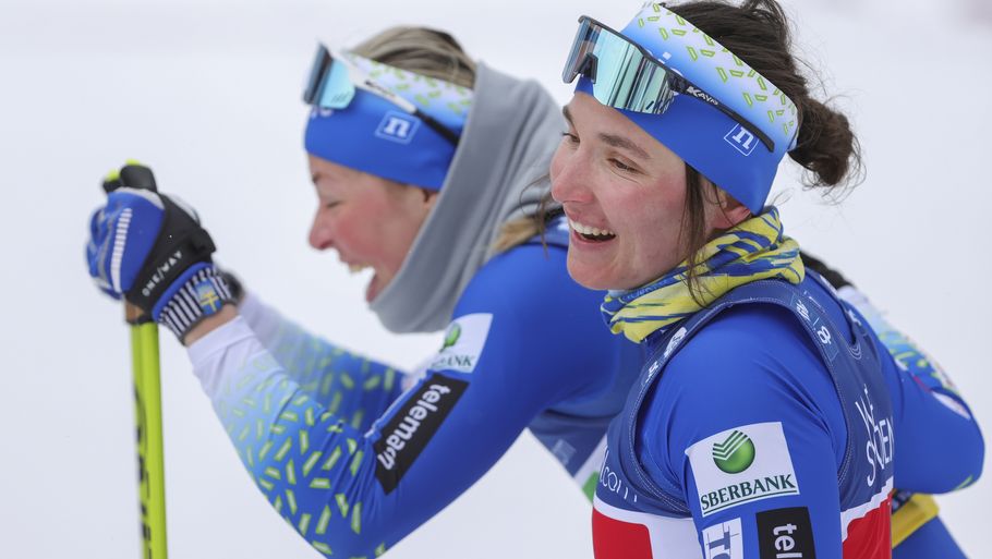 Eva Urevc vandt bronze for Slovenien sammen ed Anamarija Lampic på sprintdistancen til VM i februar. Foto: Ritzau Scanpix