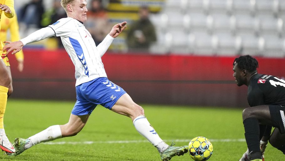 Max Fenger scorede til 2-0 for OB mod FC Nordsjælland. Foto: Claus Fisker/Ritzau Scanpix