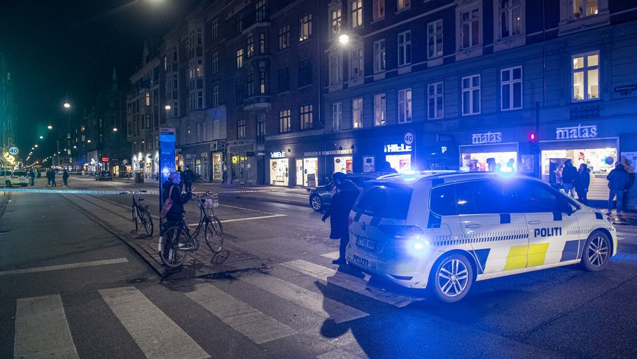Politiet spærrede Nørrebrogade af efter drabet på den 27-årige 2. december 2021. Foto: Kenneth Meyer