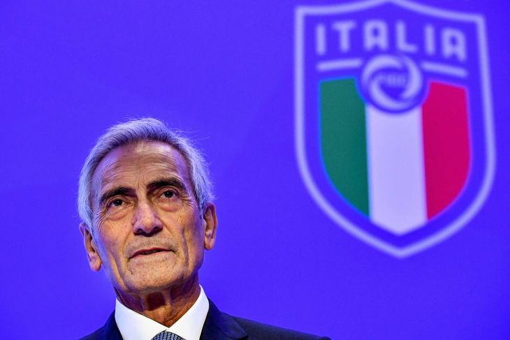 Præsidenten for Det Italienske Fodboldforbund (FIGC), Gabriele Gravina. Foto: Alberto Pizzoli/Ritzau Scanpix