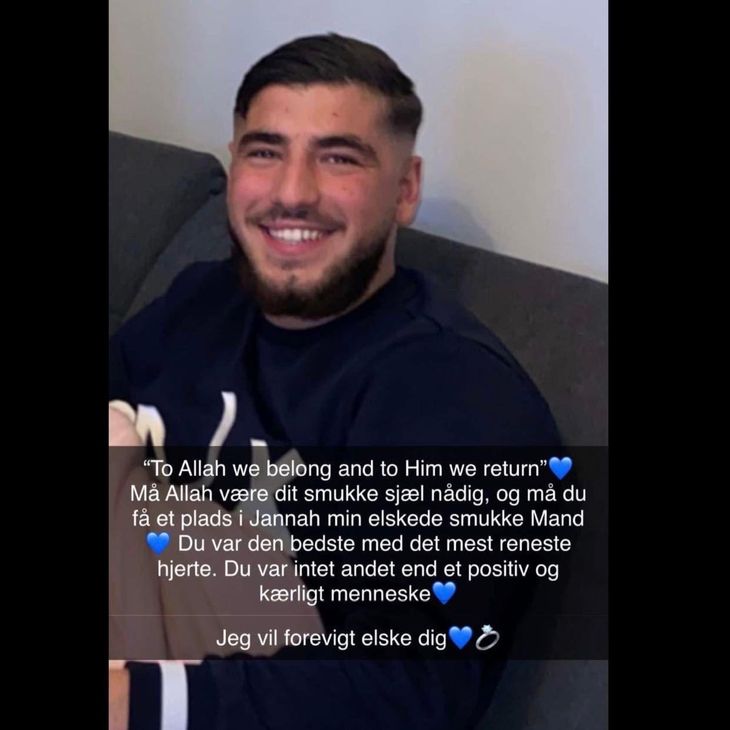 Serdal Bas' forlovede har delt dette billede med tekst på sociale medier for at mindes den 22-årige, der tirsdag blev dræbt. 