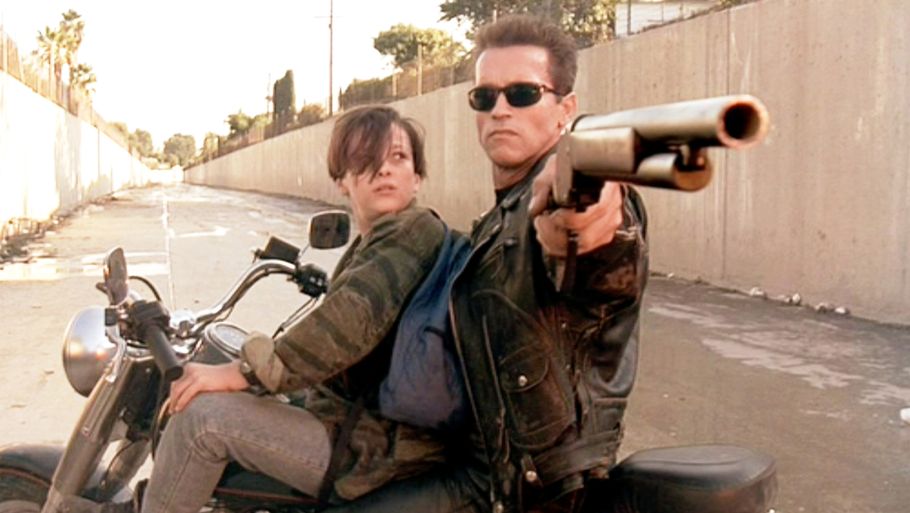 Edward Furlong med Arnold Schwarzenegger i 'Terminator 2'. Foto: Getty Images