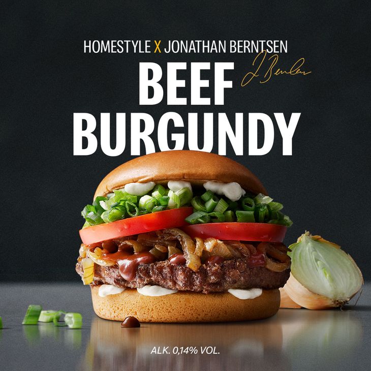 Beef Burgundy Burger. Pr-foto