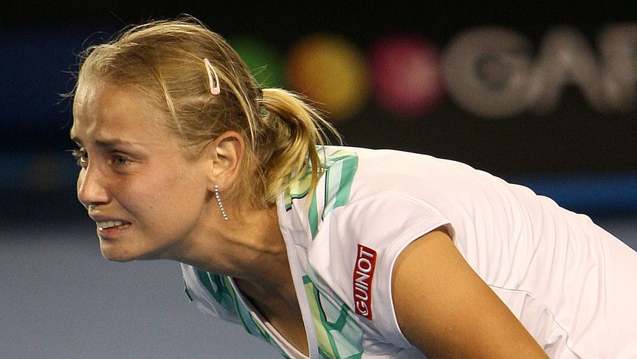 Jelena Dokic efter hun vandt en kamp i Australian Open 2009. Foto: RICK STEVENS/Ritzau Scanpix