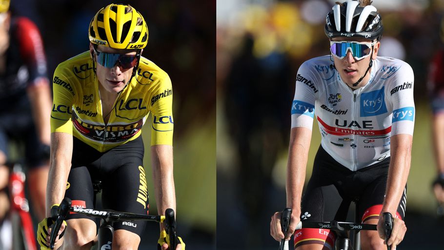 Årets Tour de France ser ud til at skulle afgøres mellem Jonas Vingegaard og Tadej Pogacar. Foto: Thomas Samson / Ritzau Scanpix