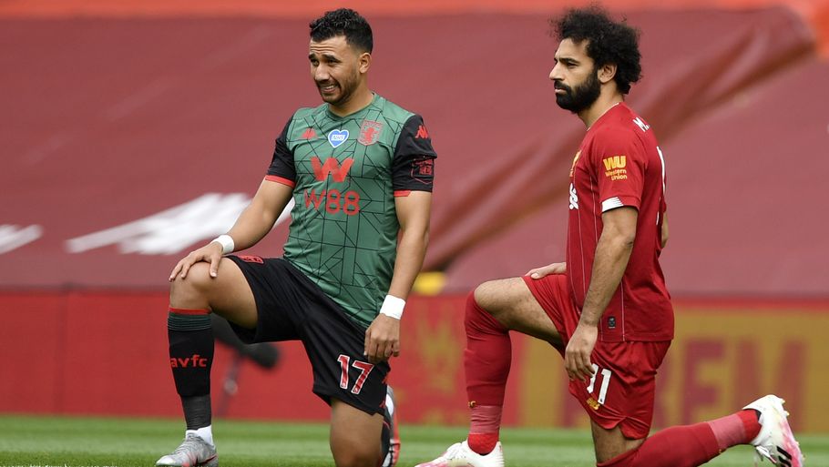 Mohamed Salah og de andre stjerner fra Premier League kommer formentlig ikke til at knæle fra næste sæson. Foto: PAUL ELLIS/Ritzau Scanpix
