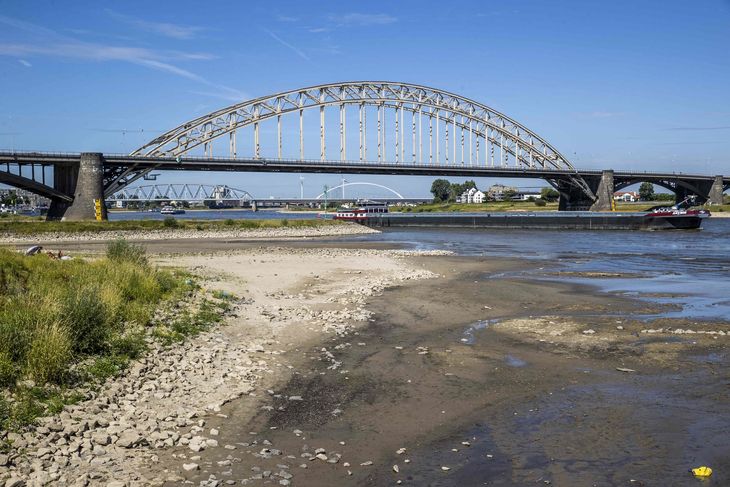 Vandstanden i Rhinen var kraftigt reduceret sidste sommer. Foto: Vincent Jannink/Ritzau Scanpix