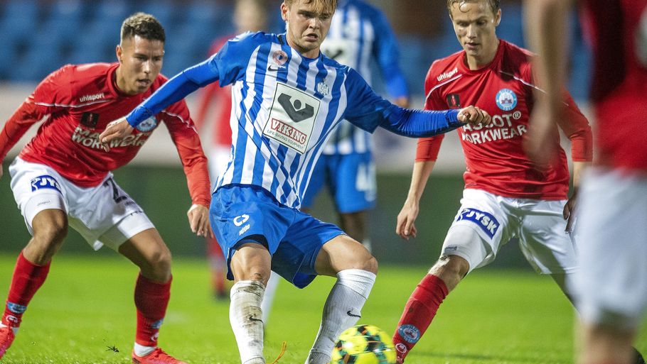 Nicklas Strunck - her i en pokalkamp mod Silkeborg i 2020 - scorede til 3-1 for Esbjerg mod Brabrand. (Arkivfoto). Foto: John Randeris/Ritzau Scanpix