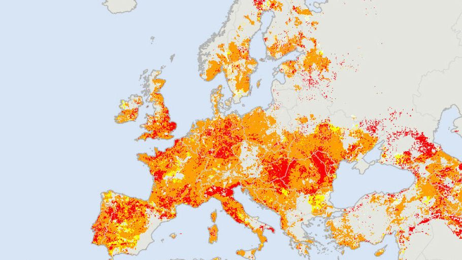 Europa var ramt af voldsom tørke sidste sommer. I år kan det blive endnu værre. Foto: European Drought Observatory