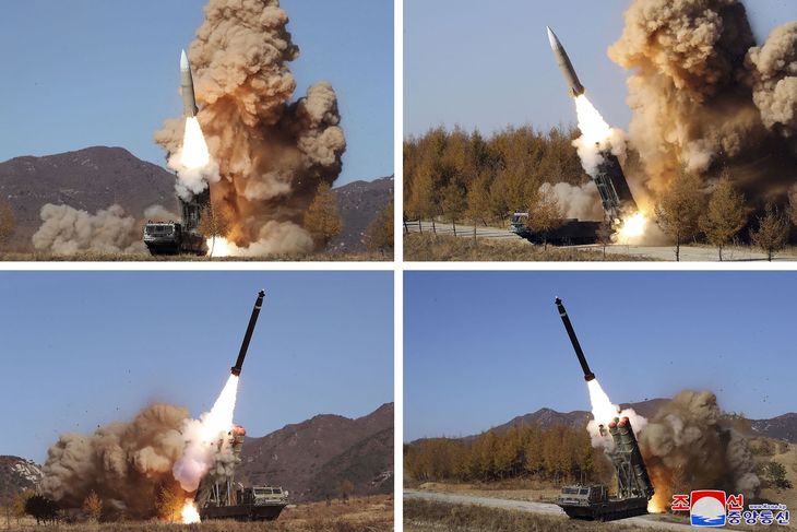 Billeder af nordkoreanske missil-tests foretaget mellem 2. og 7. november. Foto: Ritzau Scanpix